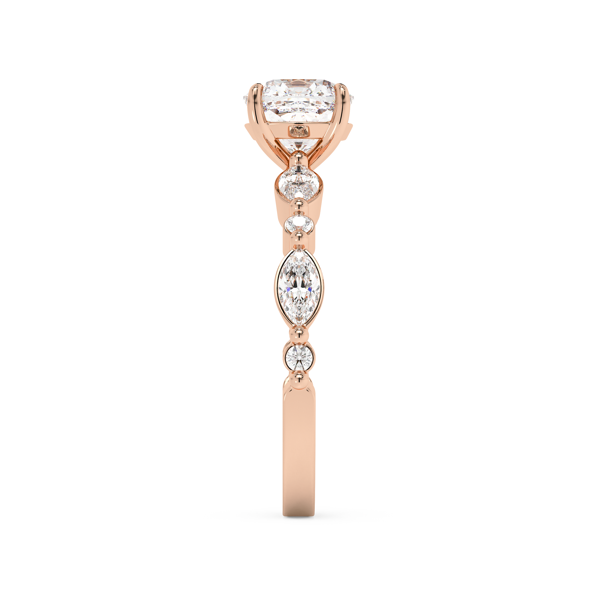 Emerald Solitaire Lab Grown Diamond Engagement Ring