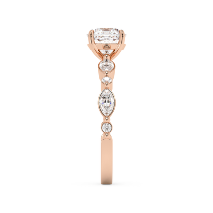Emerald Solitaire Lab Grown Diamond Engagement Ring