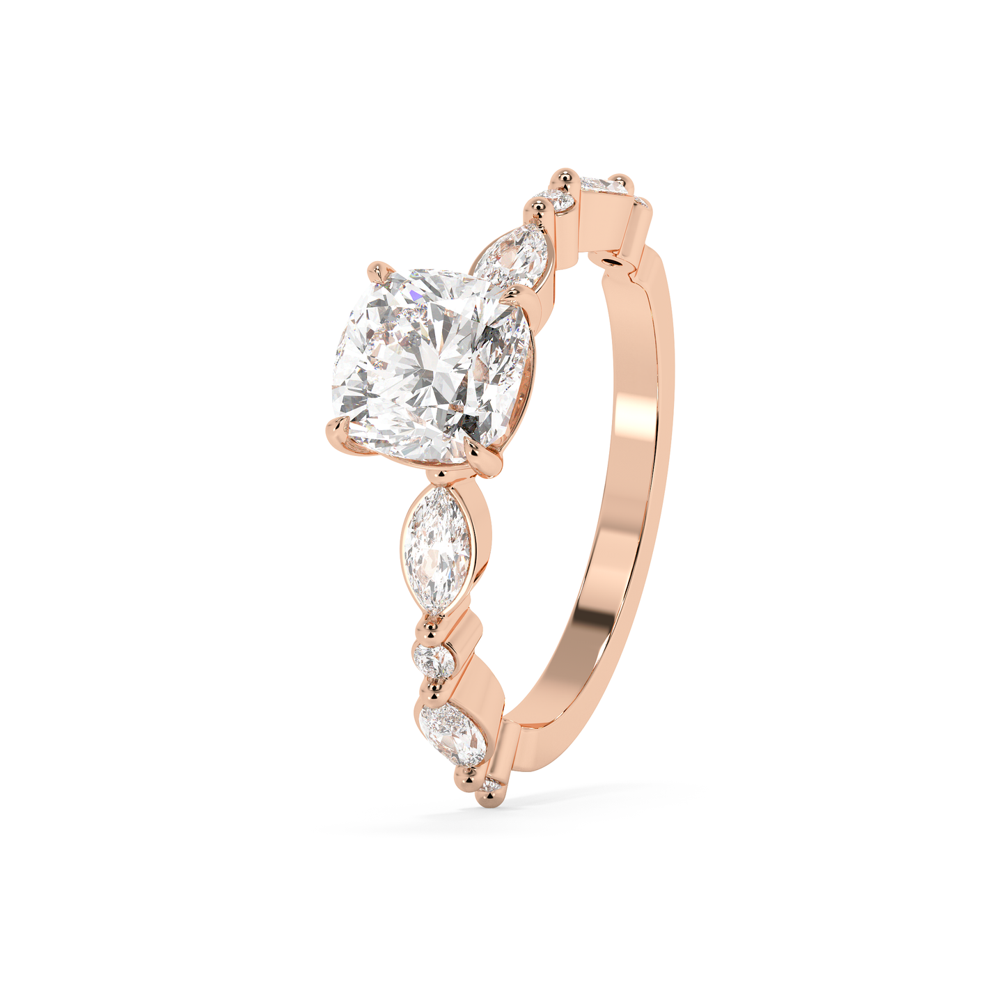 Emerald Solitaire Lab Grown Diamond Engagement Ring