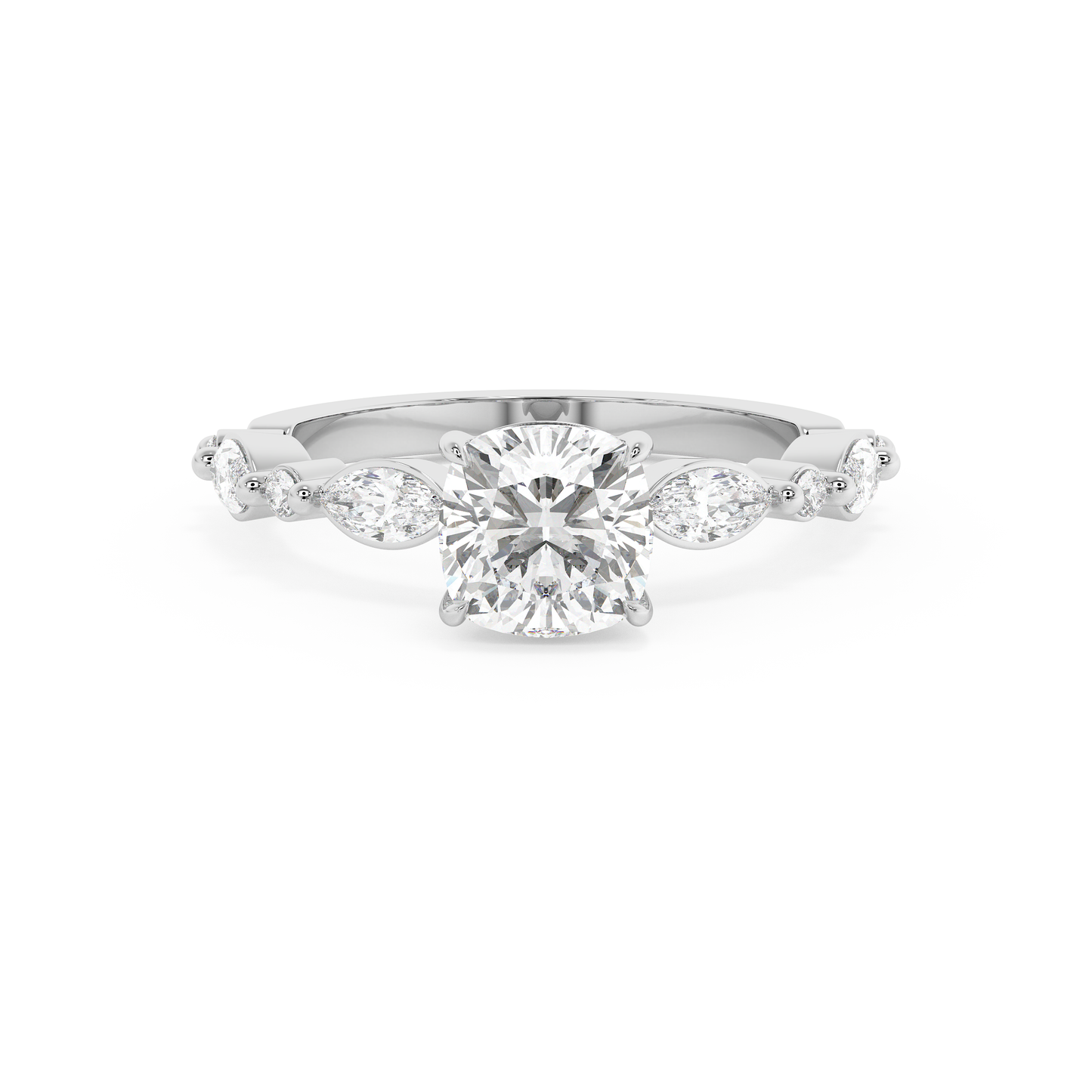 Emerald Solitaire Lab Grown Diamond Engagement Ring