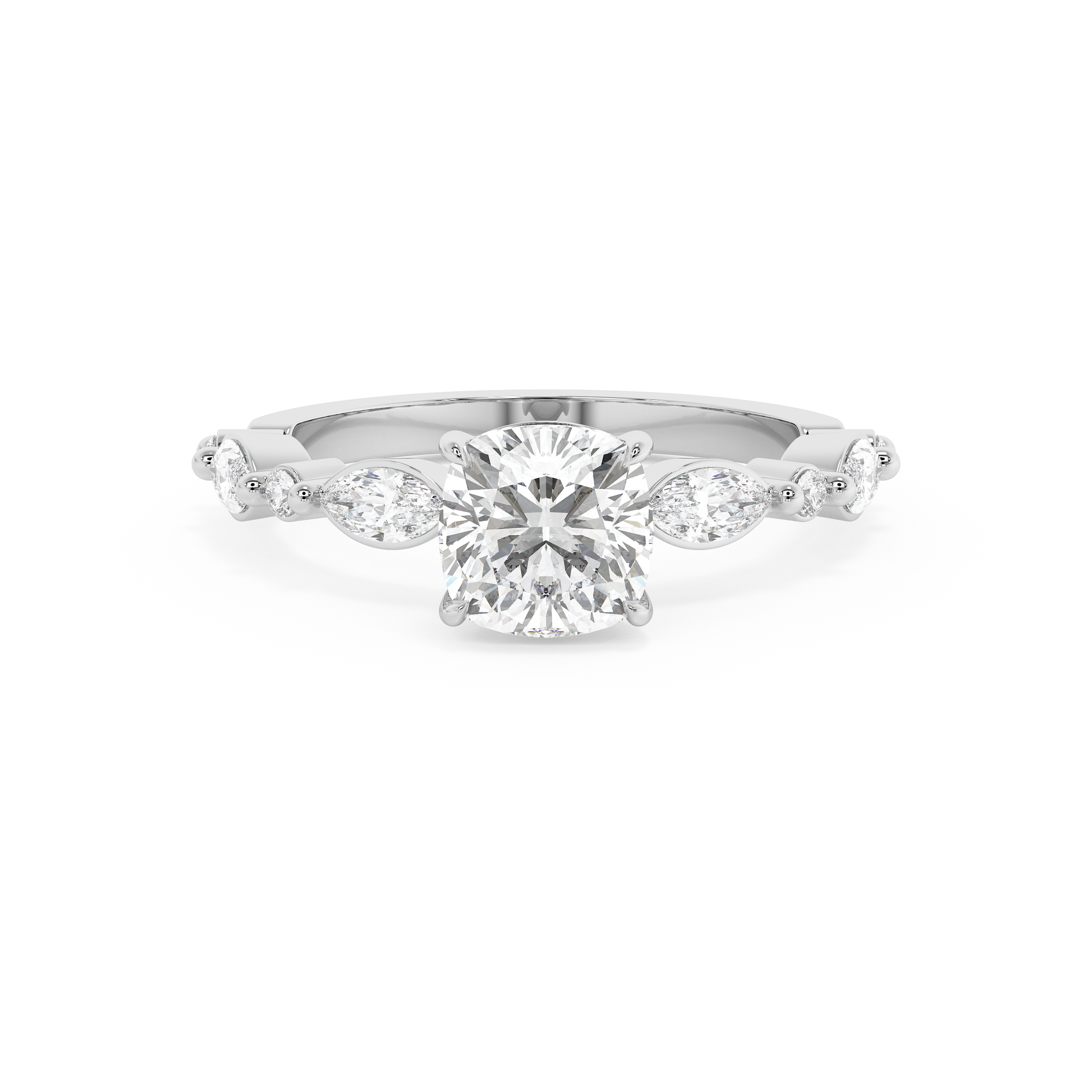 Emerald Solitaire Lab Grown Diamond Engagement Ring