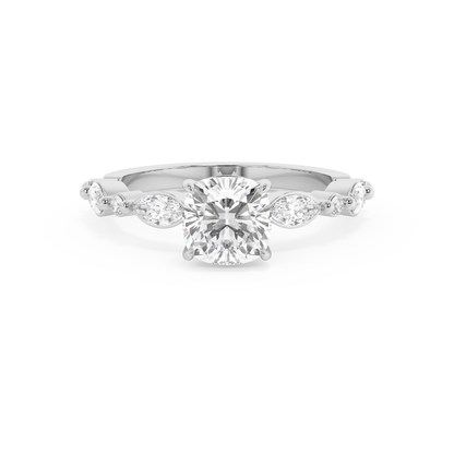 Emerald Solitaire Lab Grown Diamond Engagement Ring