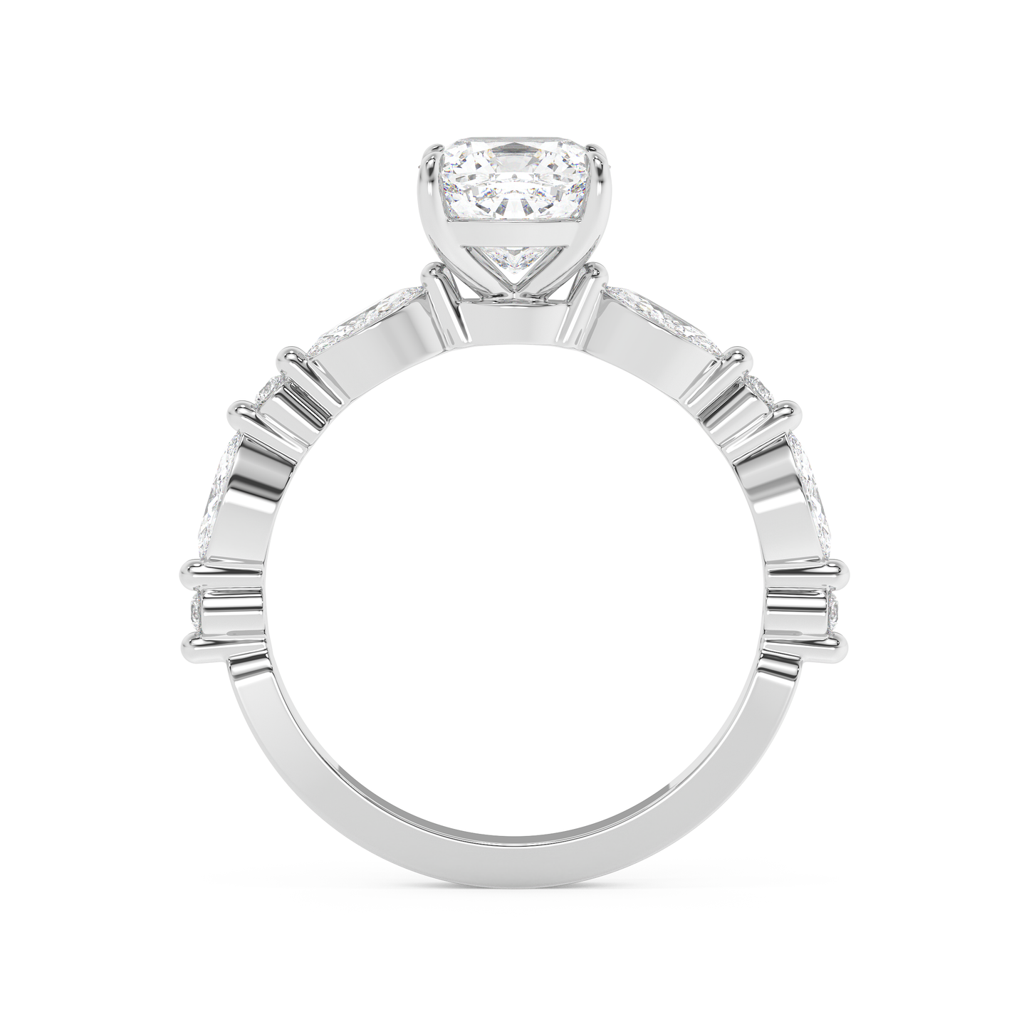 Emerald Solitaire Lab Grown Diamond Engagement Ring