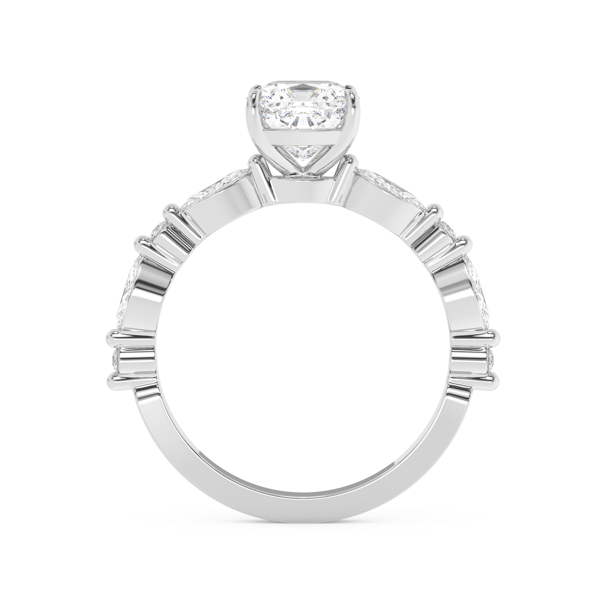 Emerald Solitaire Lab Grown Diamond Engagement Ring
