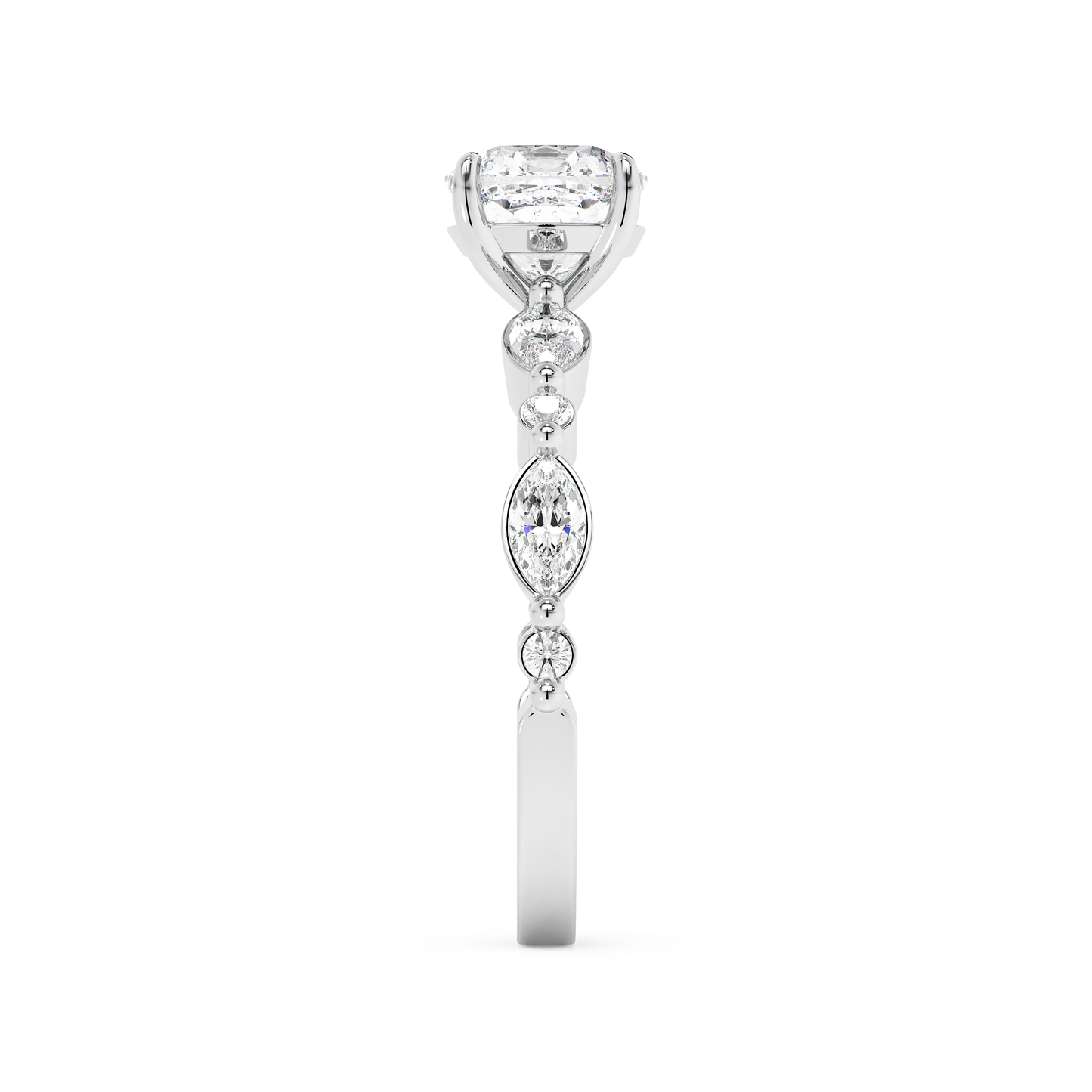Emerald Solitaire Lab Grown Diamond Engagement Ring