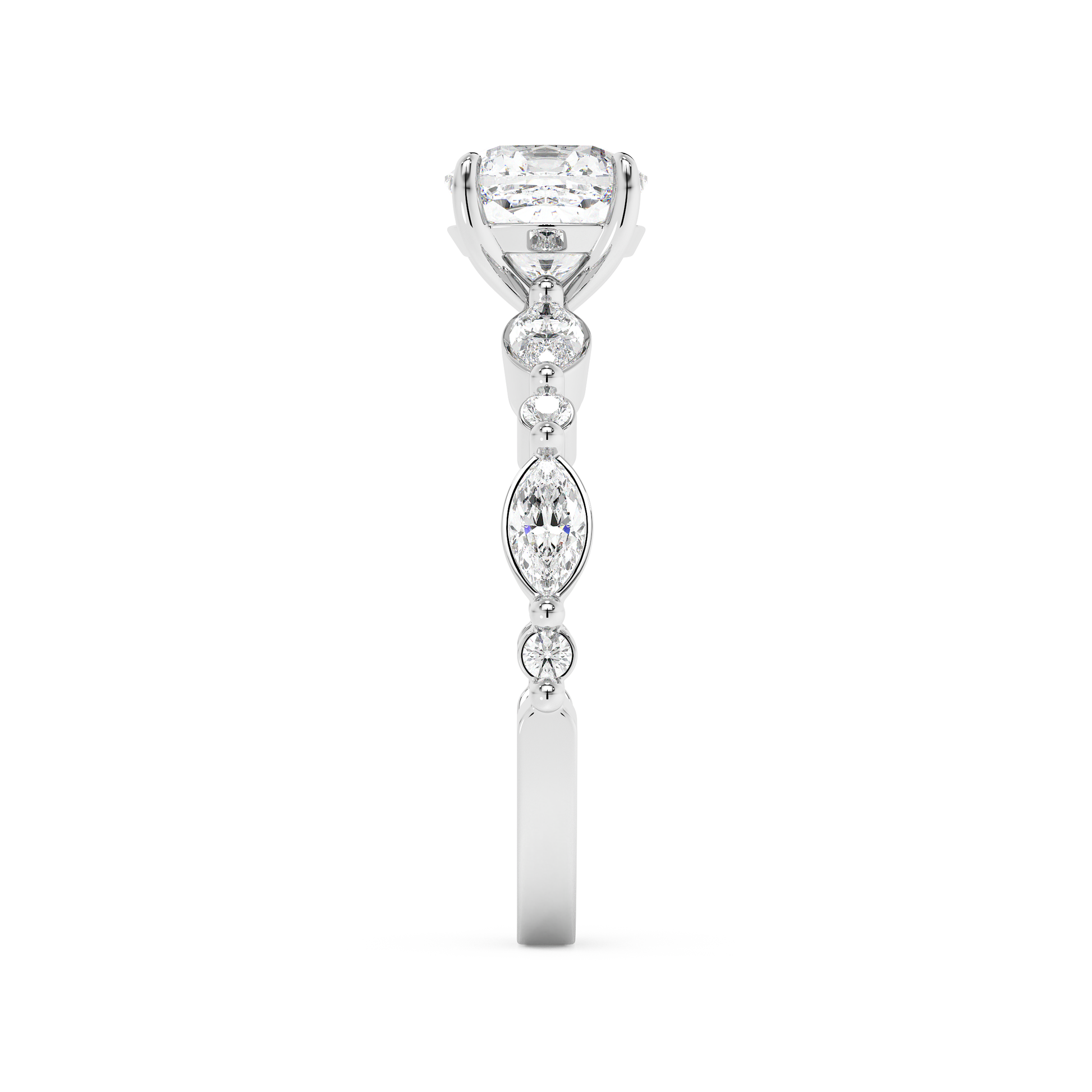 Emerald Solitaire Lab Grown Diamond Engagement Ring