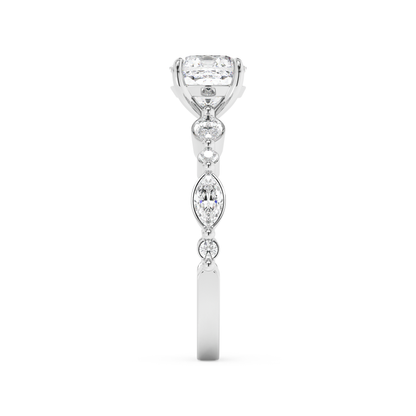 Emerald Solitaire Lab Grown Diamond Engagement Ring