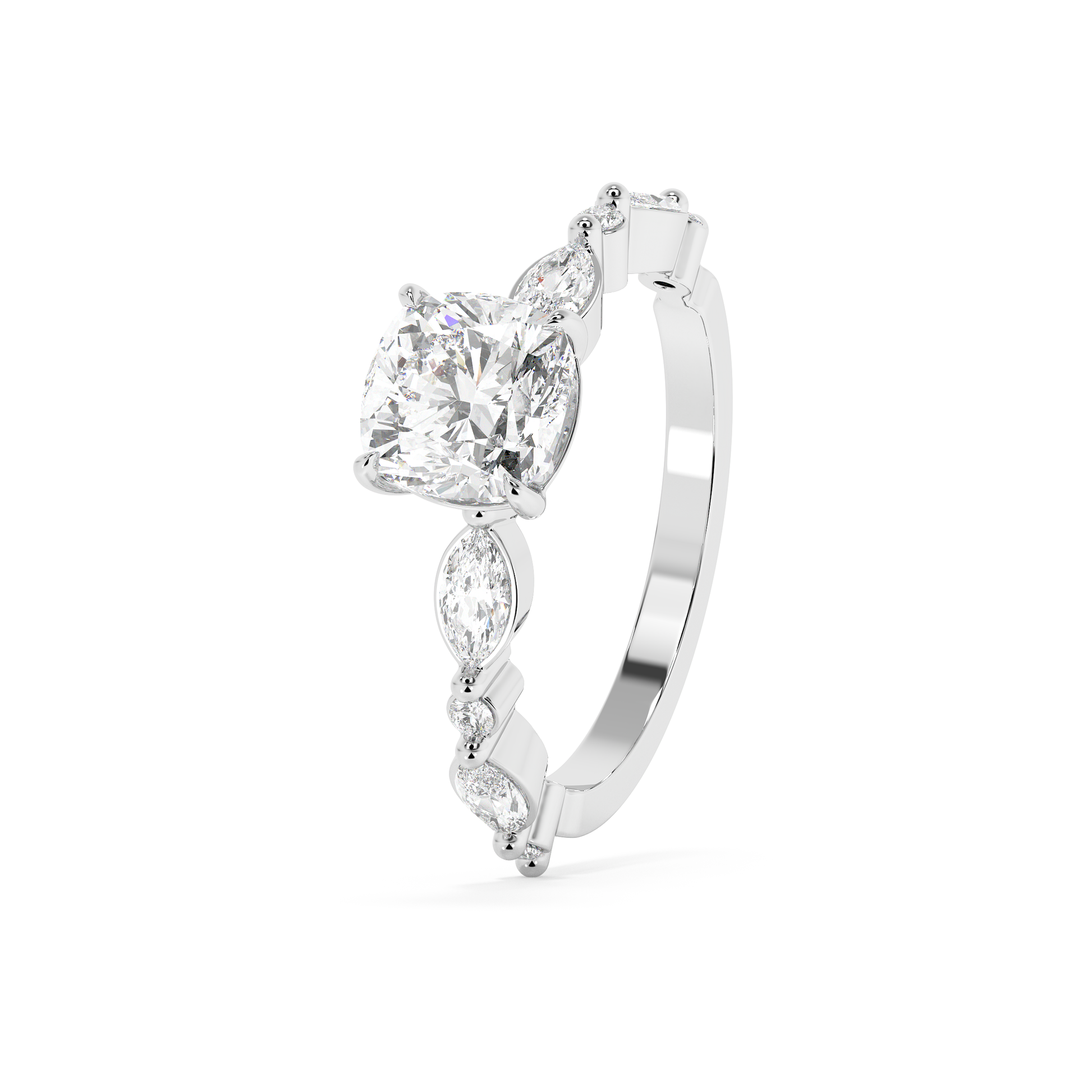Emerald Solitaire Lab Grown Diamond Engagement Ring