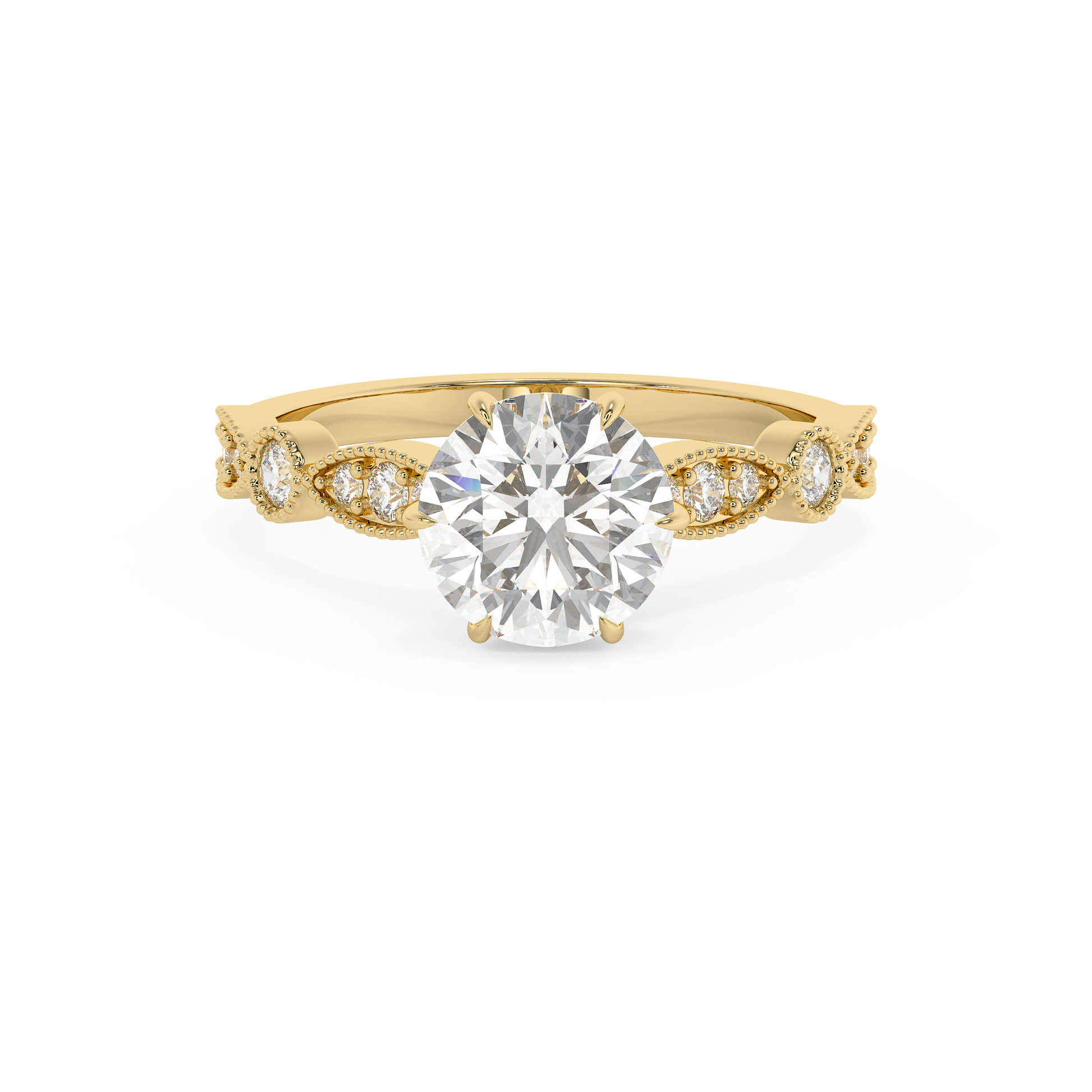 Emerald Solitaire Lab Grown Diamond Engagement Ring