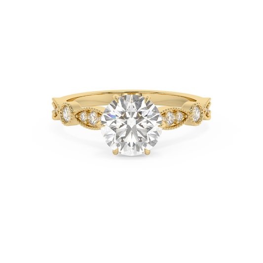Emerald Solitaire Lab Grown Diamond Engagement Ring