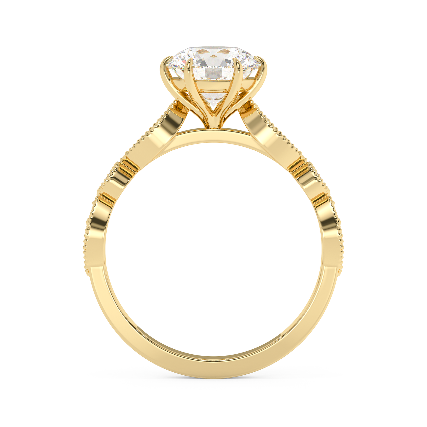 Emerald Solitaire Lab Grown Diamond Engagement Ring