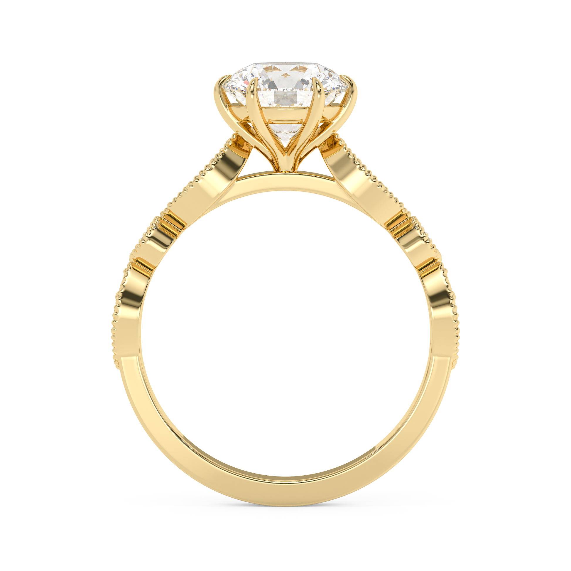 Emerald Solitaire Lab Grown Diamond Engagement Ring