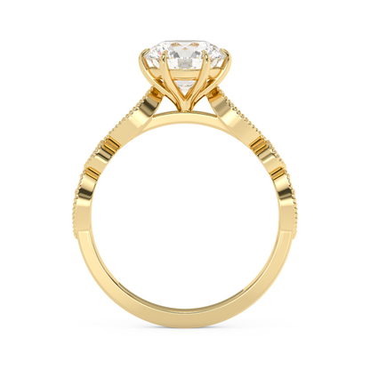 Emerald Solitaire Lab Grown Diamond Engagement Ring