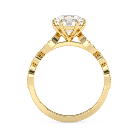 Emerald Solitaire Lab Grown Diamond Engagement Ring
