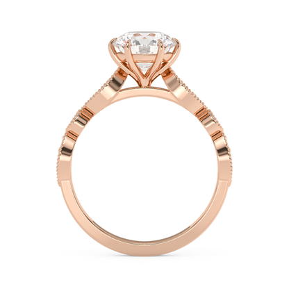 Emerald Solitaire Lab Grown Diamond Engagement Ring