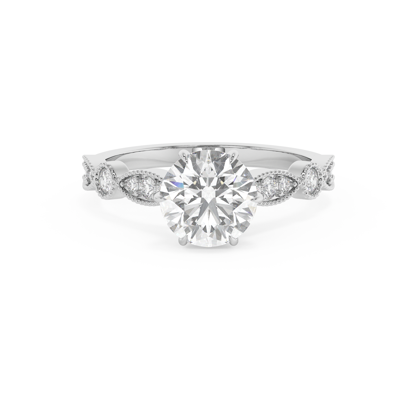 Emerald Solitaire Lab Grown Diamond Engagement Ring