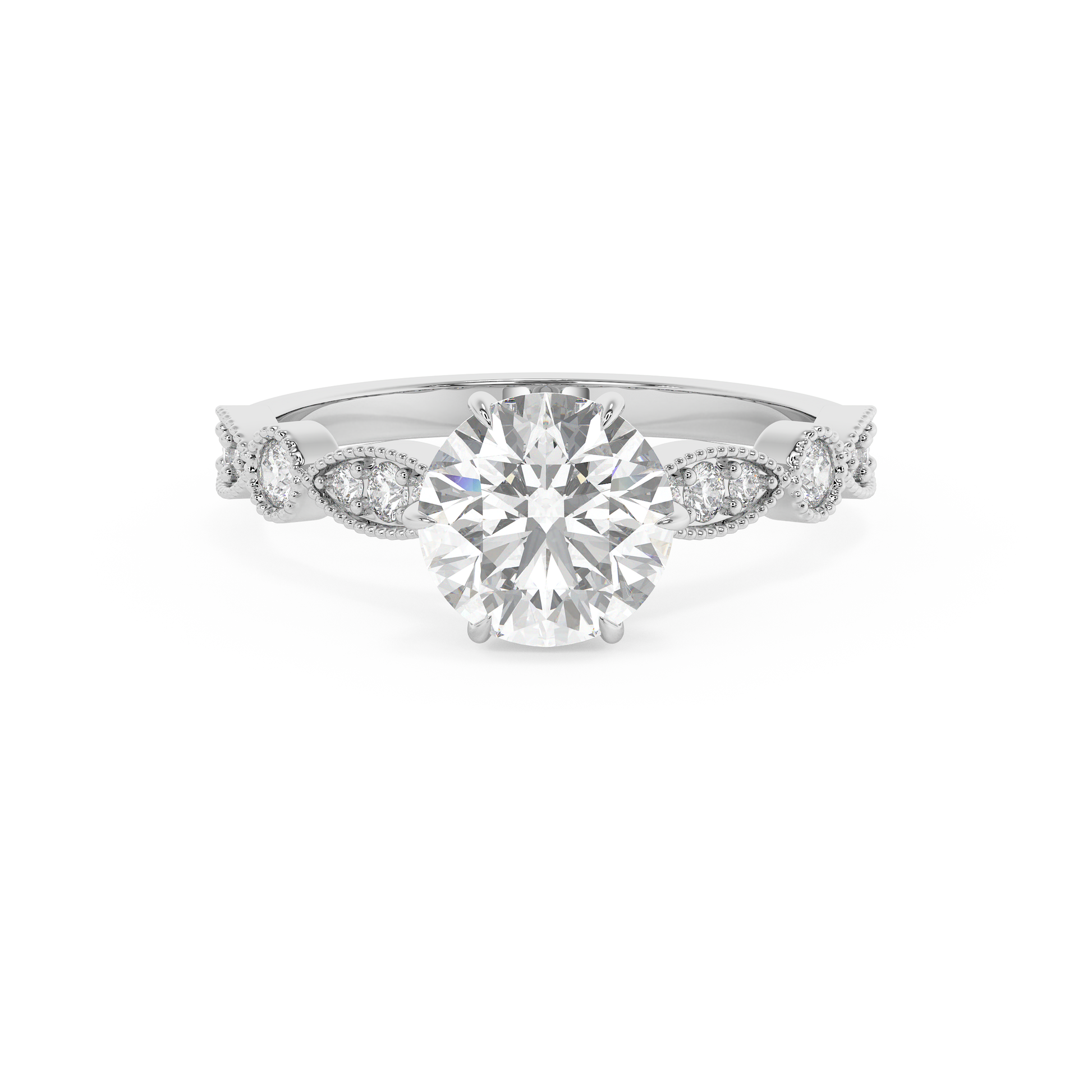 Emerald Solitaire Lab Grown Diamond Engagement Ring