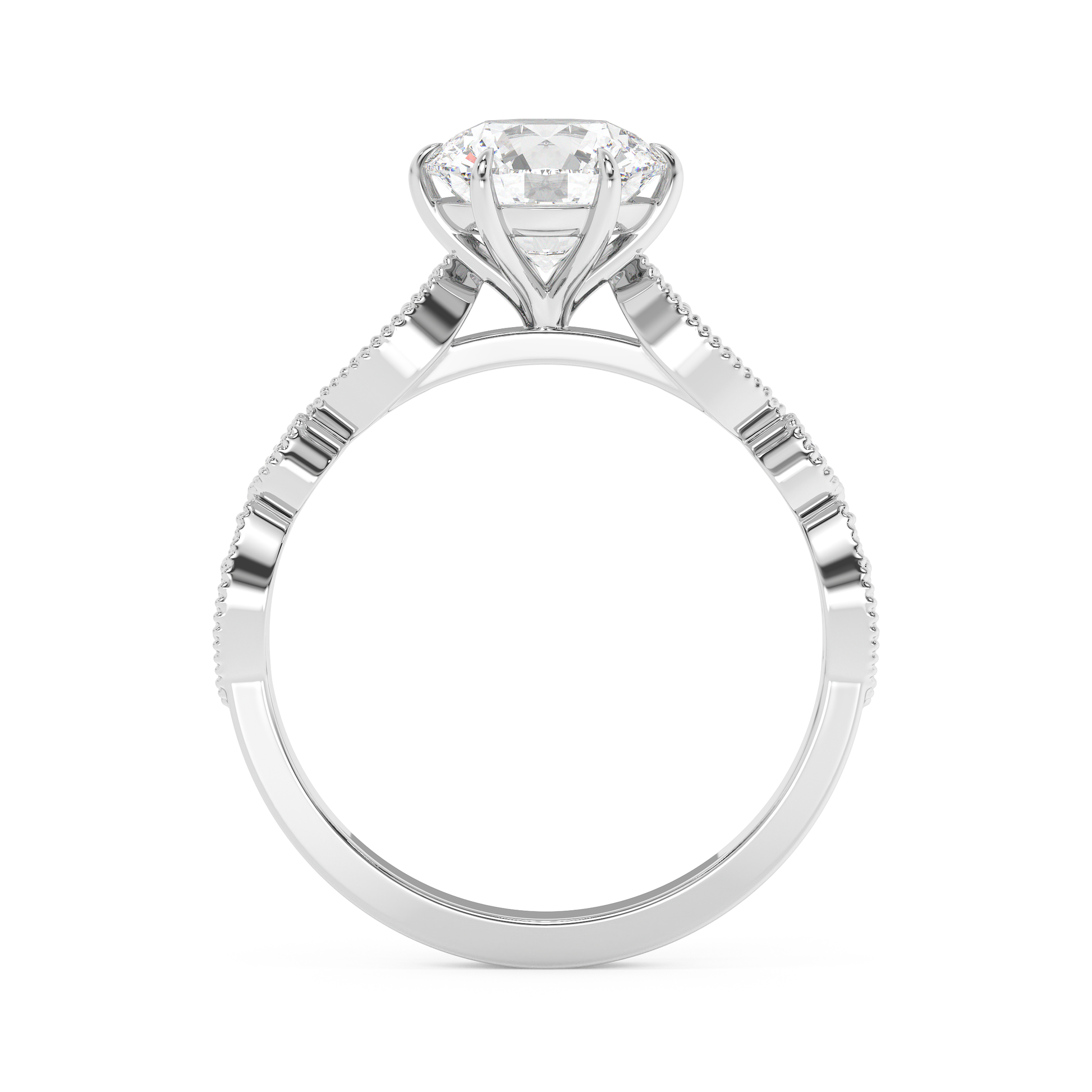 Emerald Solitaire Lab Grown Diamond Engagement Ring