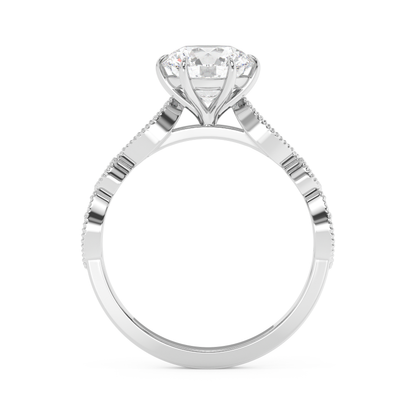 Emerald Solitaire Lab Grown Diamond Engagement Ring