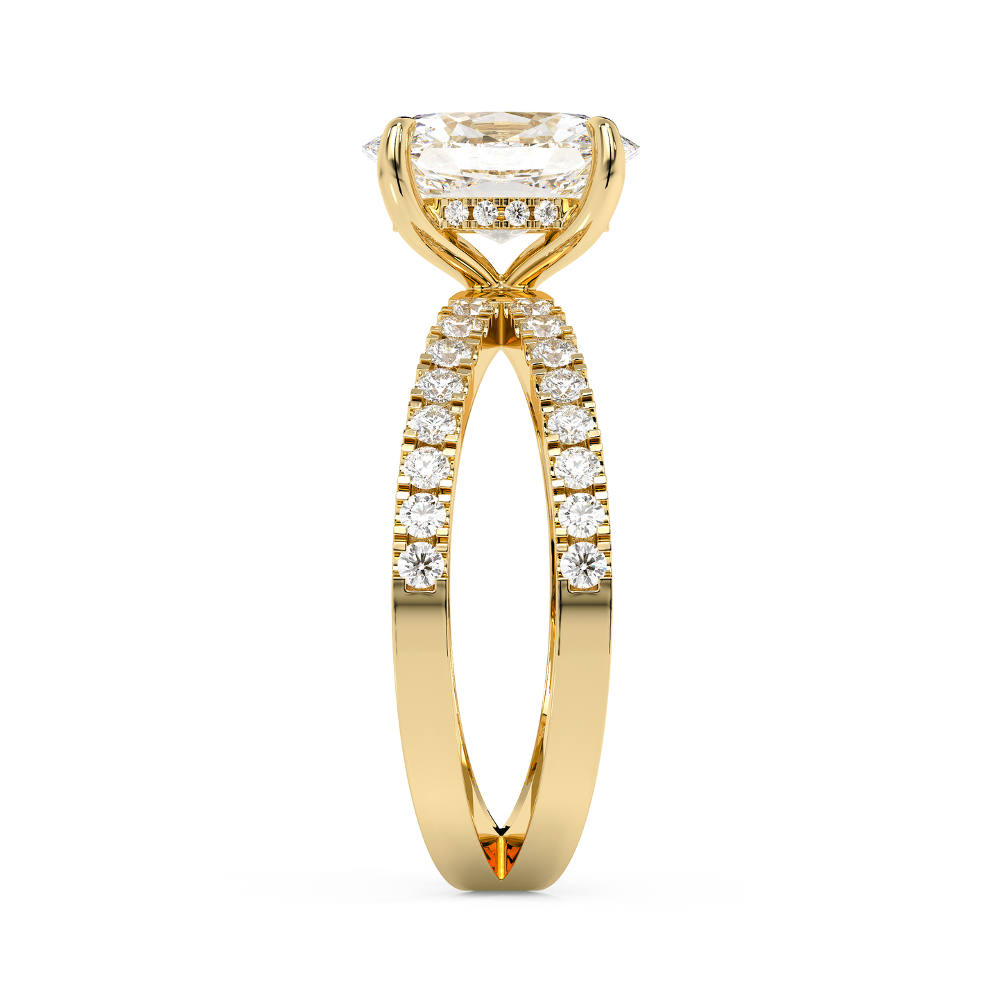 Emerald Solitaire Lab Grown Diamond Engagement Ring