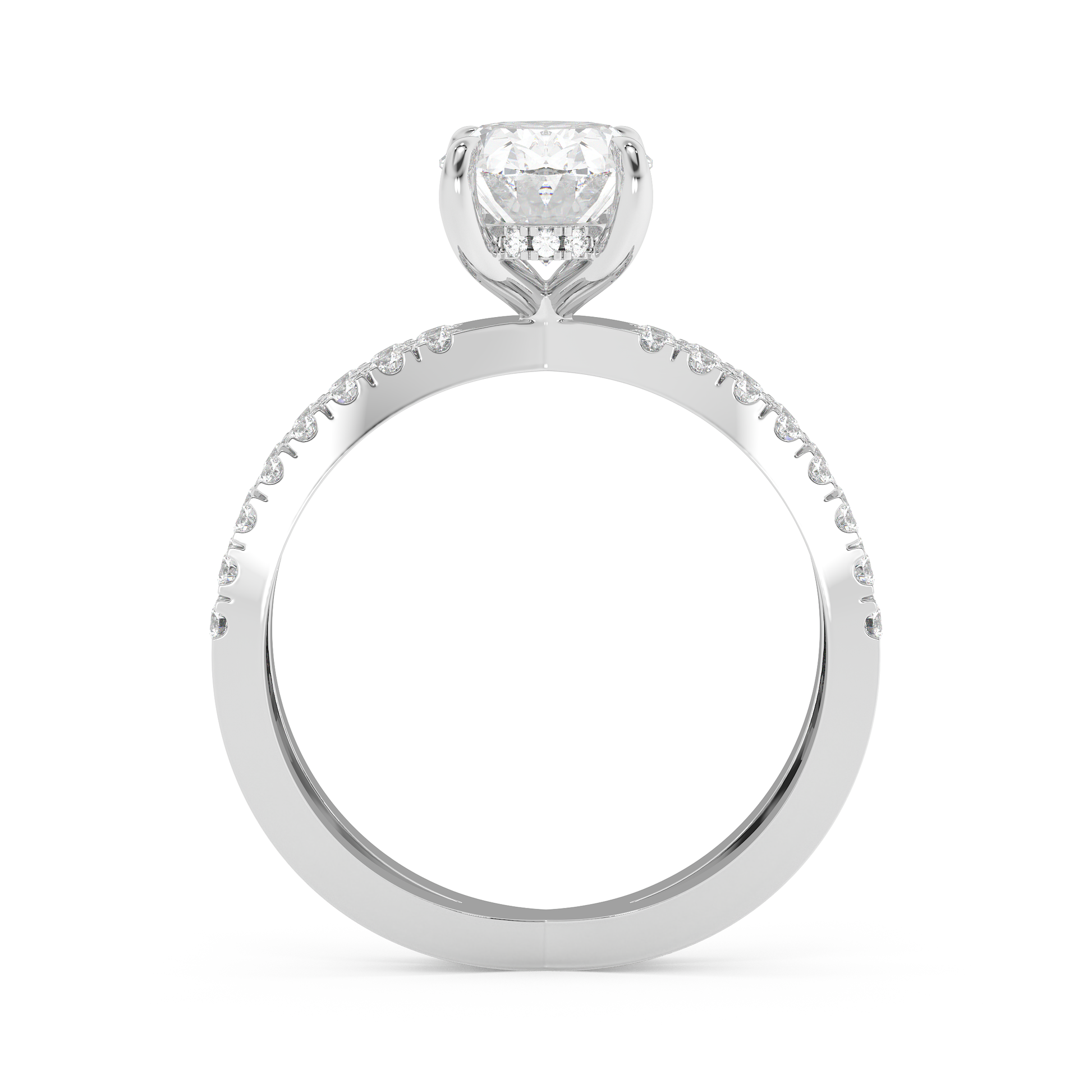 Emerald Solitaire Lab Grown Diamond Engagement Ring