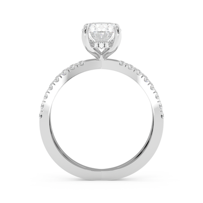 Emerald Solitaire Lab Grown Diamond Engagement Ring
