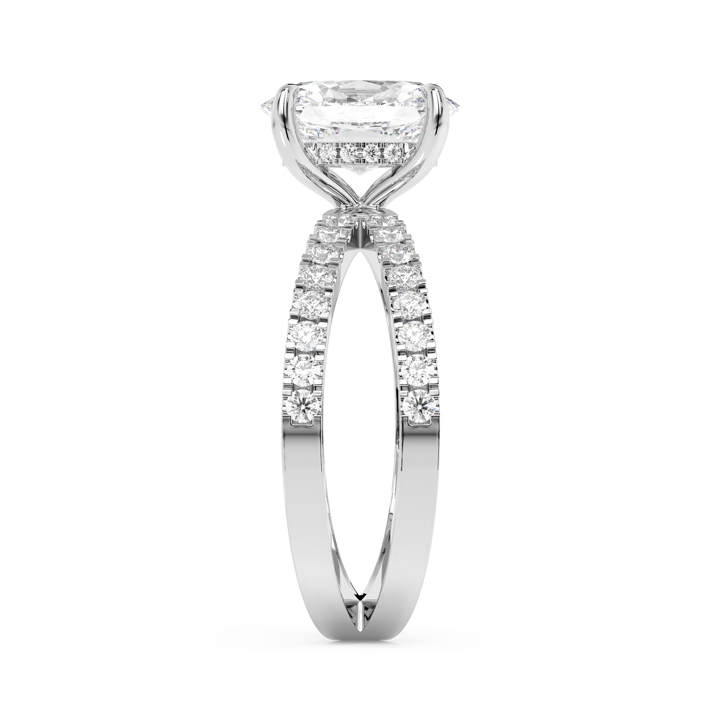 Emerald Solitaire Lab Grown Diamond Engagement Ring