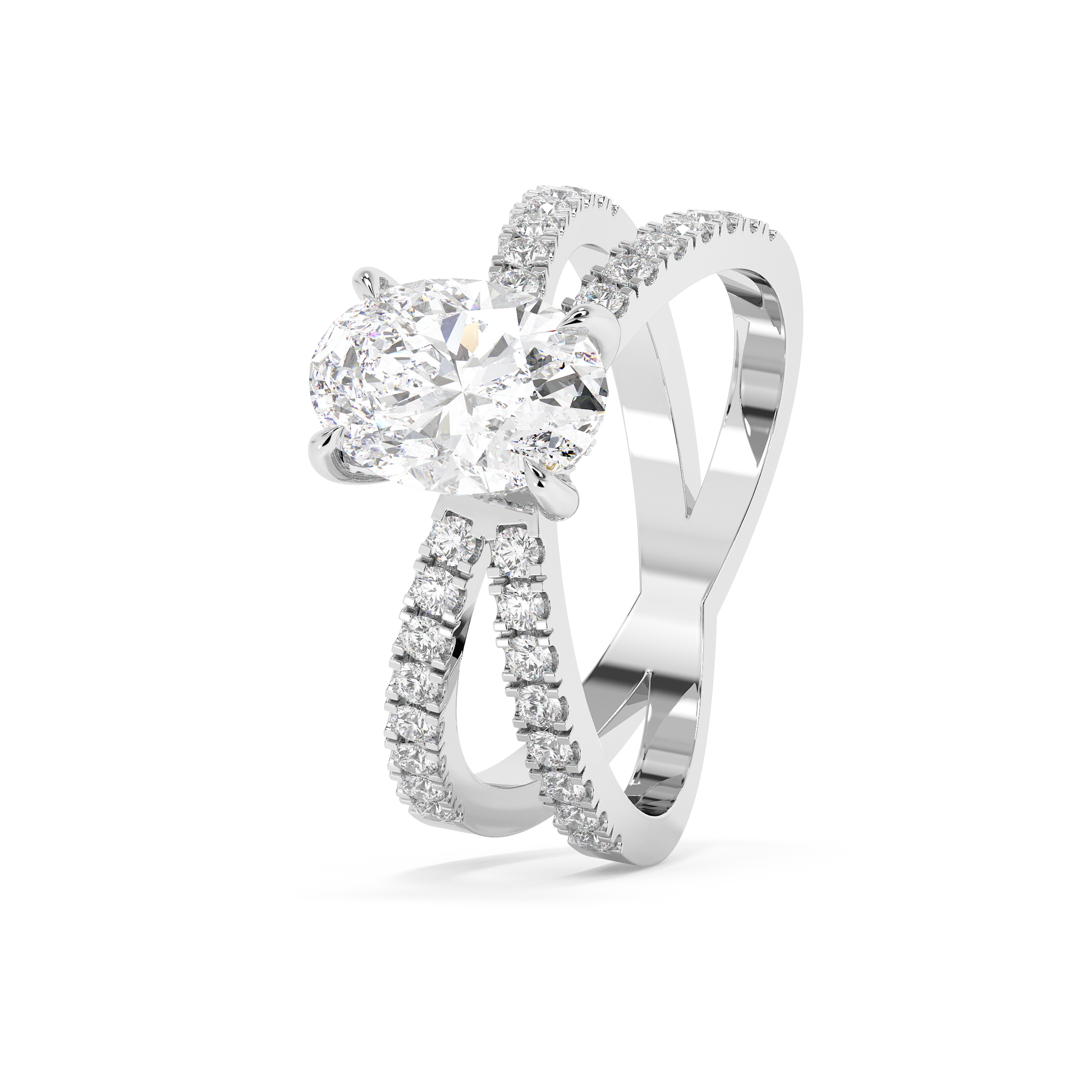 Emerald Solitaire Lab Grown Diamond Engagement Ring