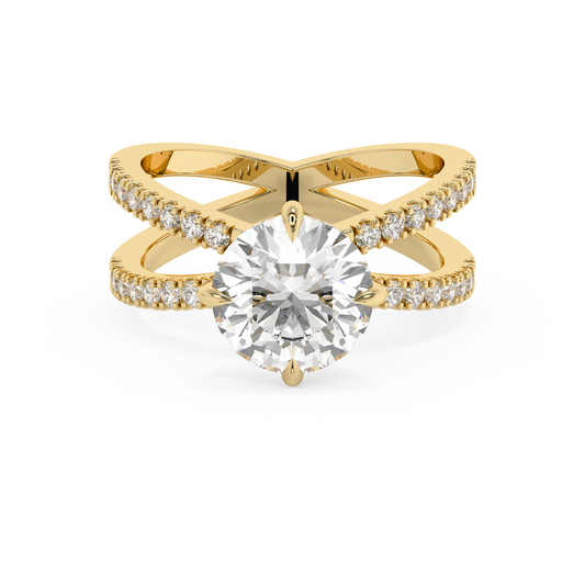 Emerald Solitaire Lab Grown Diamond Engagement Ring