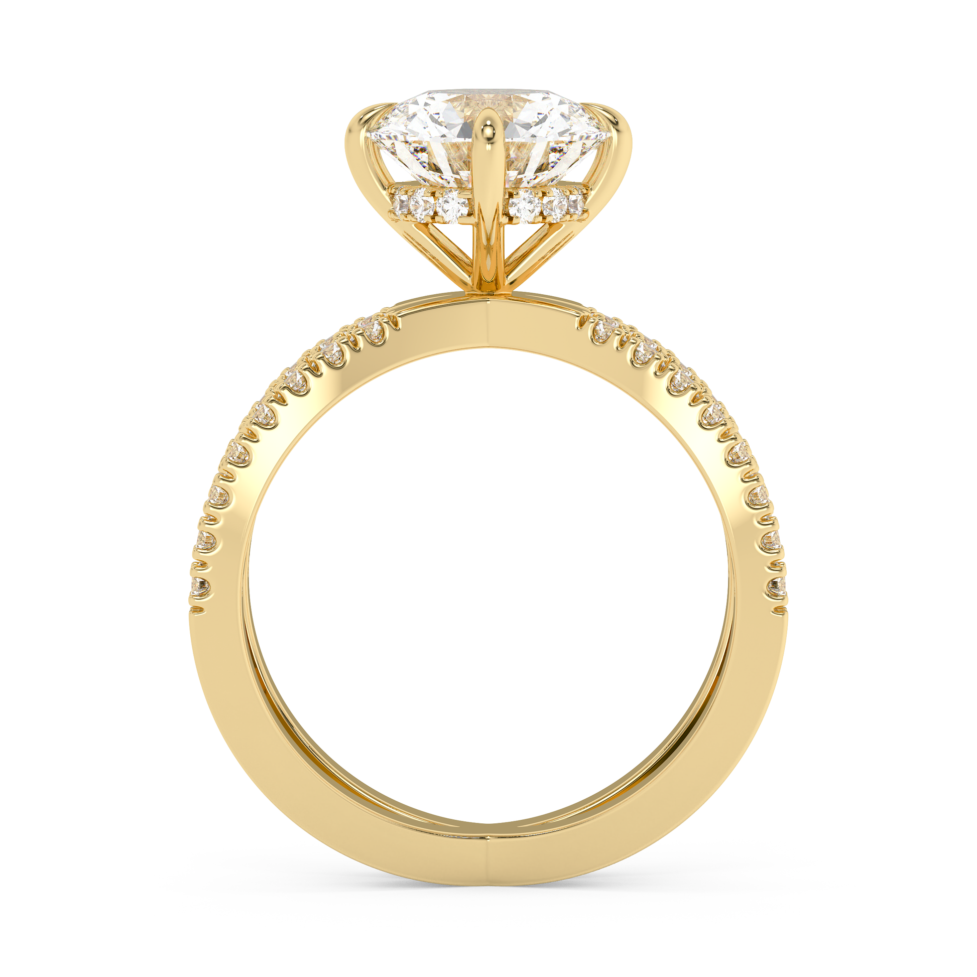 Emerald Solitaire Lab Grown Diamond Engagement Ring