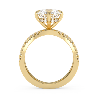 Emerald Solitaire Lab Grown Diamond Engagement Ring