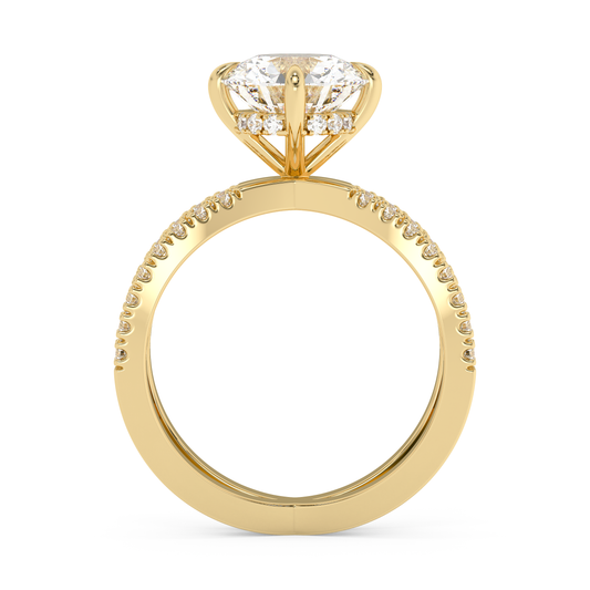 Emerald Solitaire Lab Grown Diamond Engagement Ring