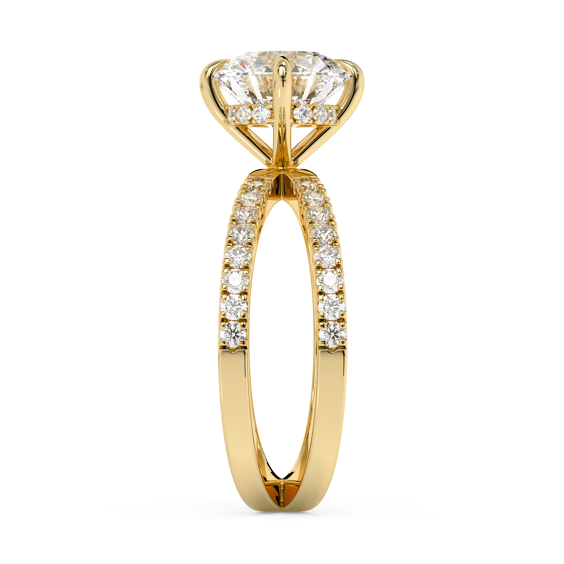 Emerald Solitaire Lab Grown Diamond Engagement Ring