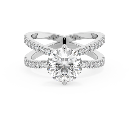 Emerald Solitaire Lab Grown Diamond Engagement Ring