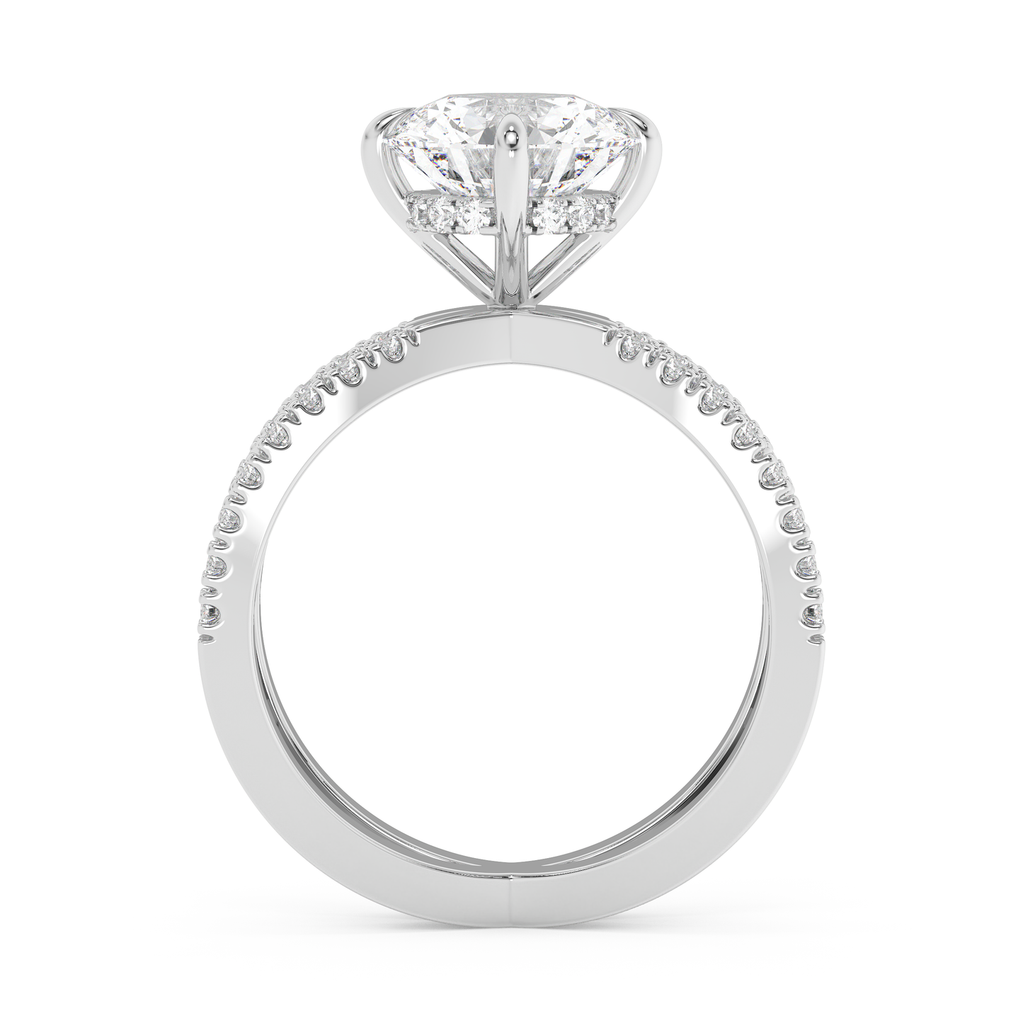Emerald Solitaire Lab Grown Diamond Engagement Ring