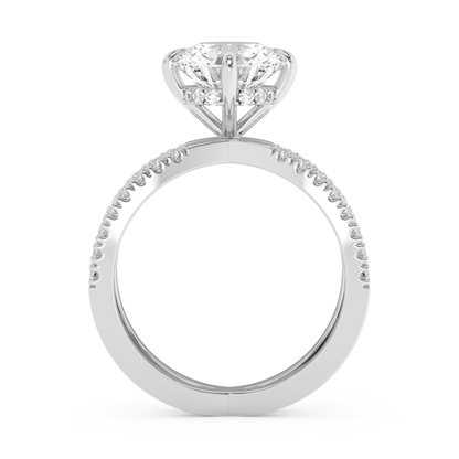 Emerald Solitaire Lab Grown Diamond Engagement Ring