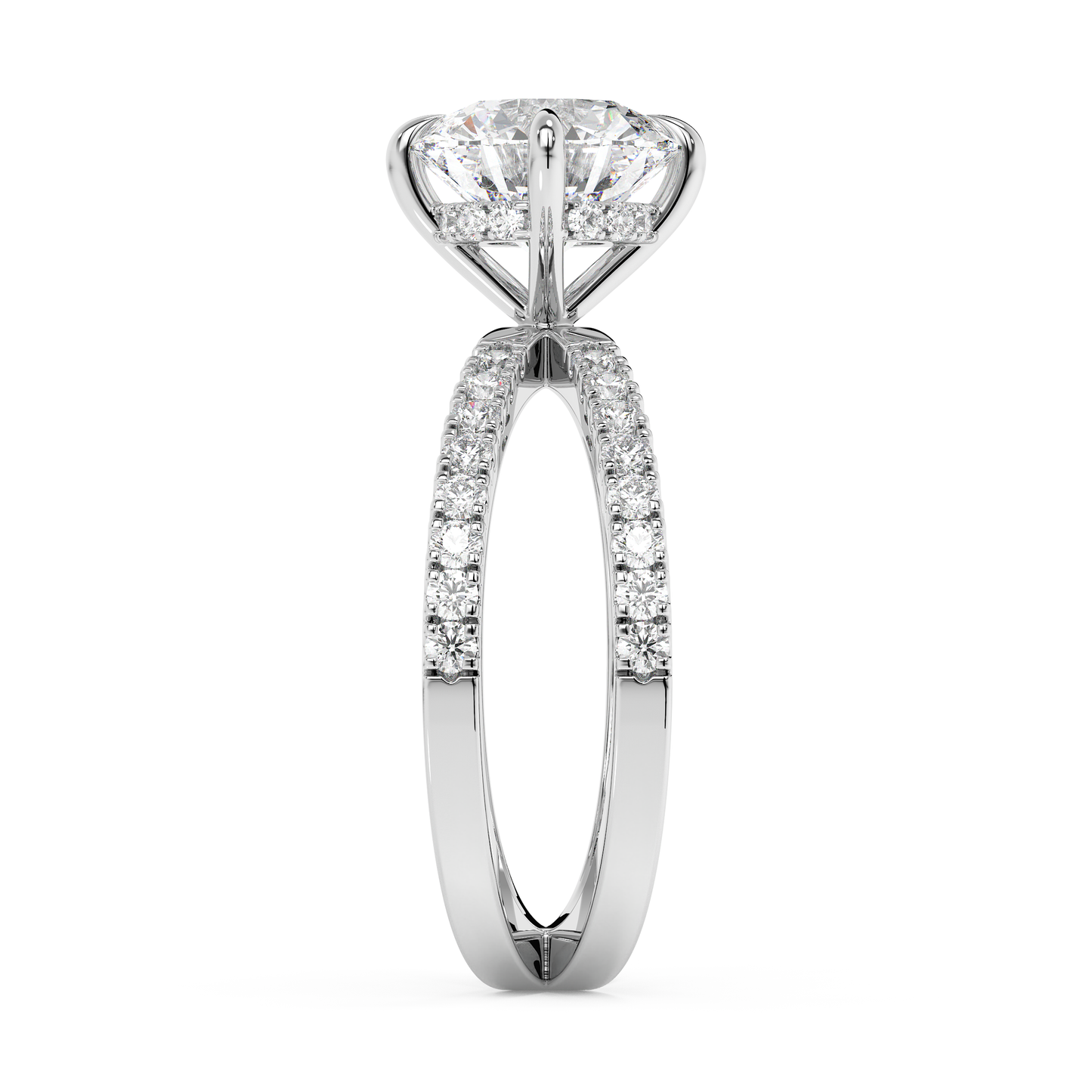 Emerald Solitaire Lab Grown Diamond Engagement Ring