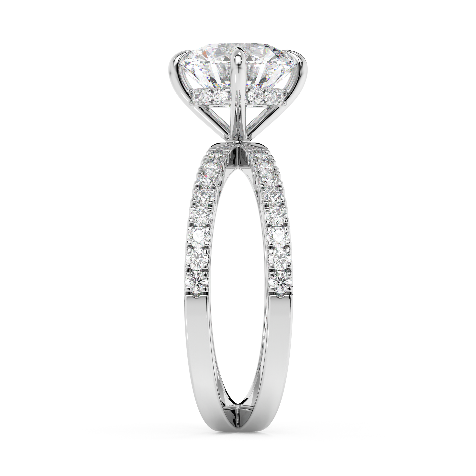 Emerald Solitaire Lab Grown Diamond Engagement Ring