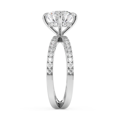 Emerald Solitaire Lab Grown Diamond Engagement Ring