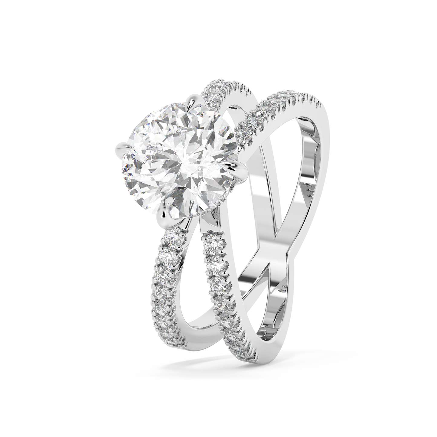 Emerald Solitaire Lab Grown Diamond Engagement Ring