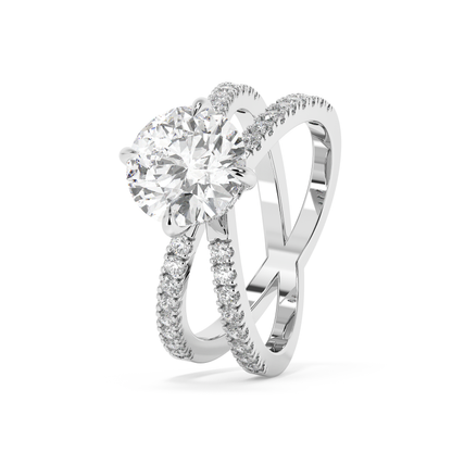Emerald Solitaire Lab Grown Diamond Engagement Ring