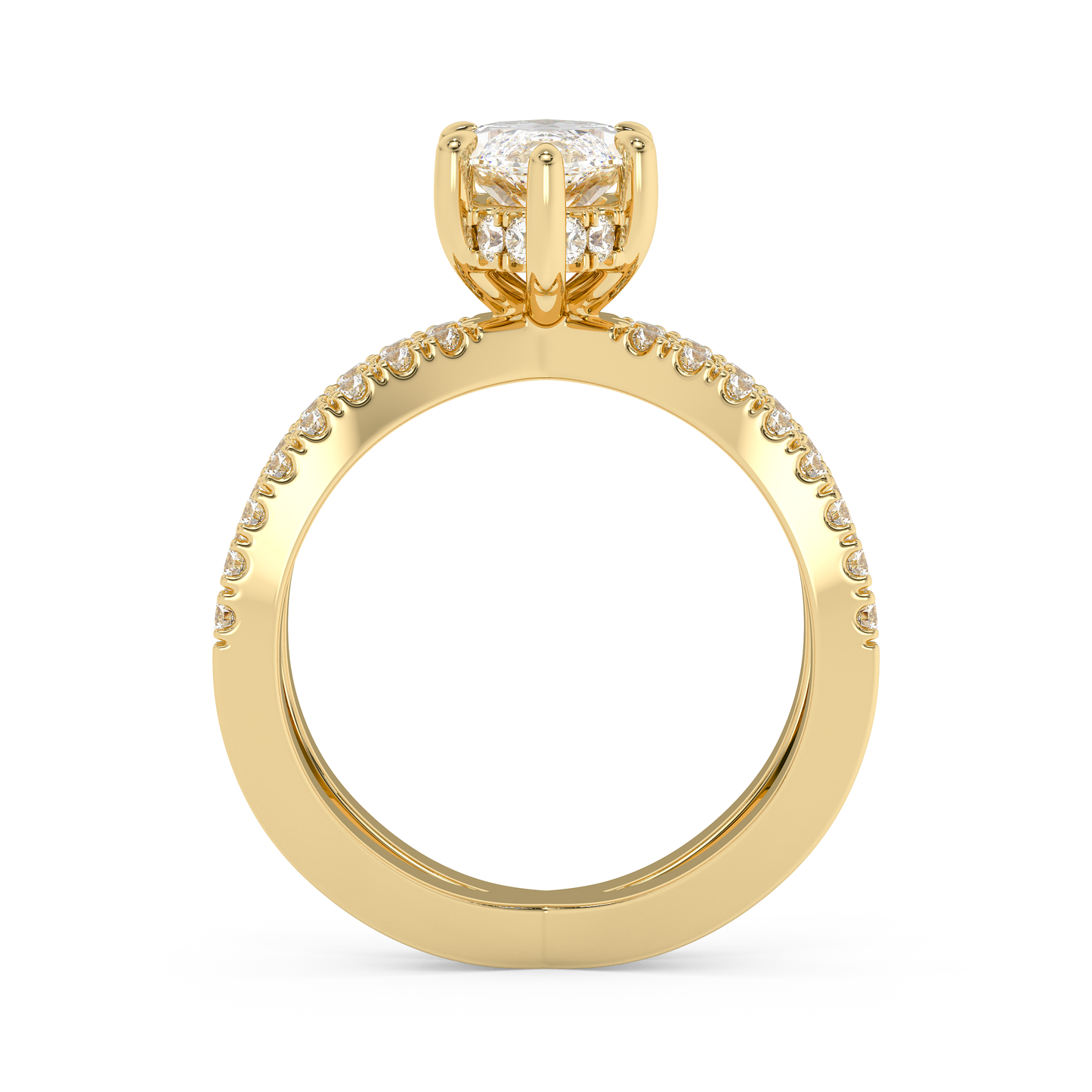 Emerald Solitaire Lab Grown Diamond Engagement Ring