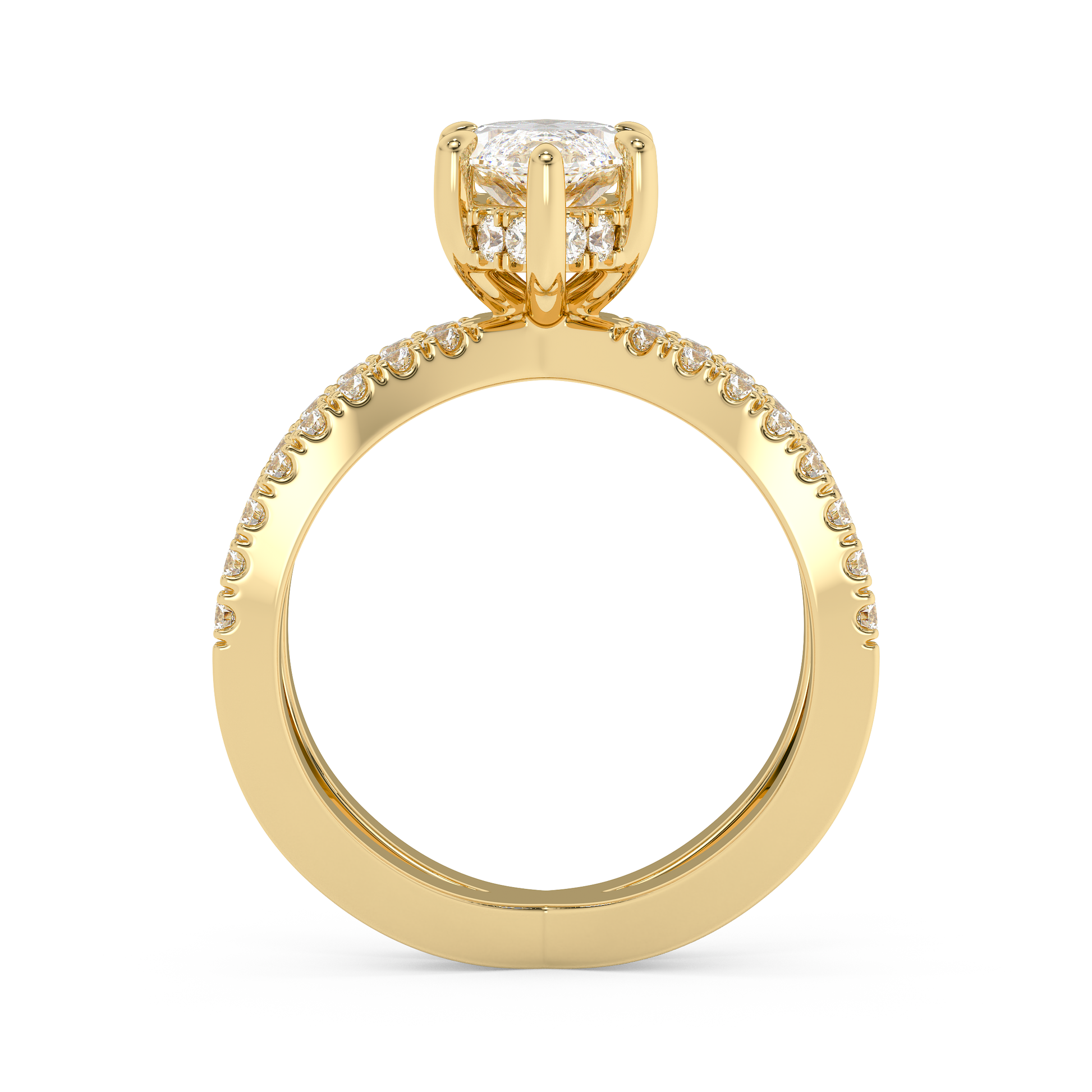 Emerald Solitaire Lab Grown Diamond Engagement Ring