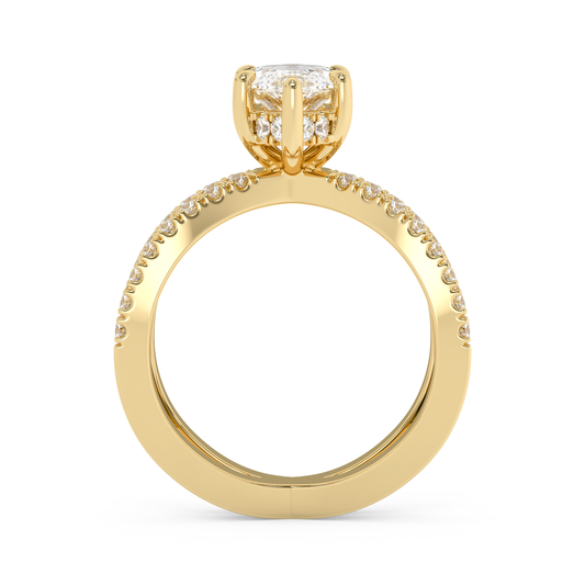 Emerald Solitaire Lab Grown Diamond Engagement Ring
