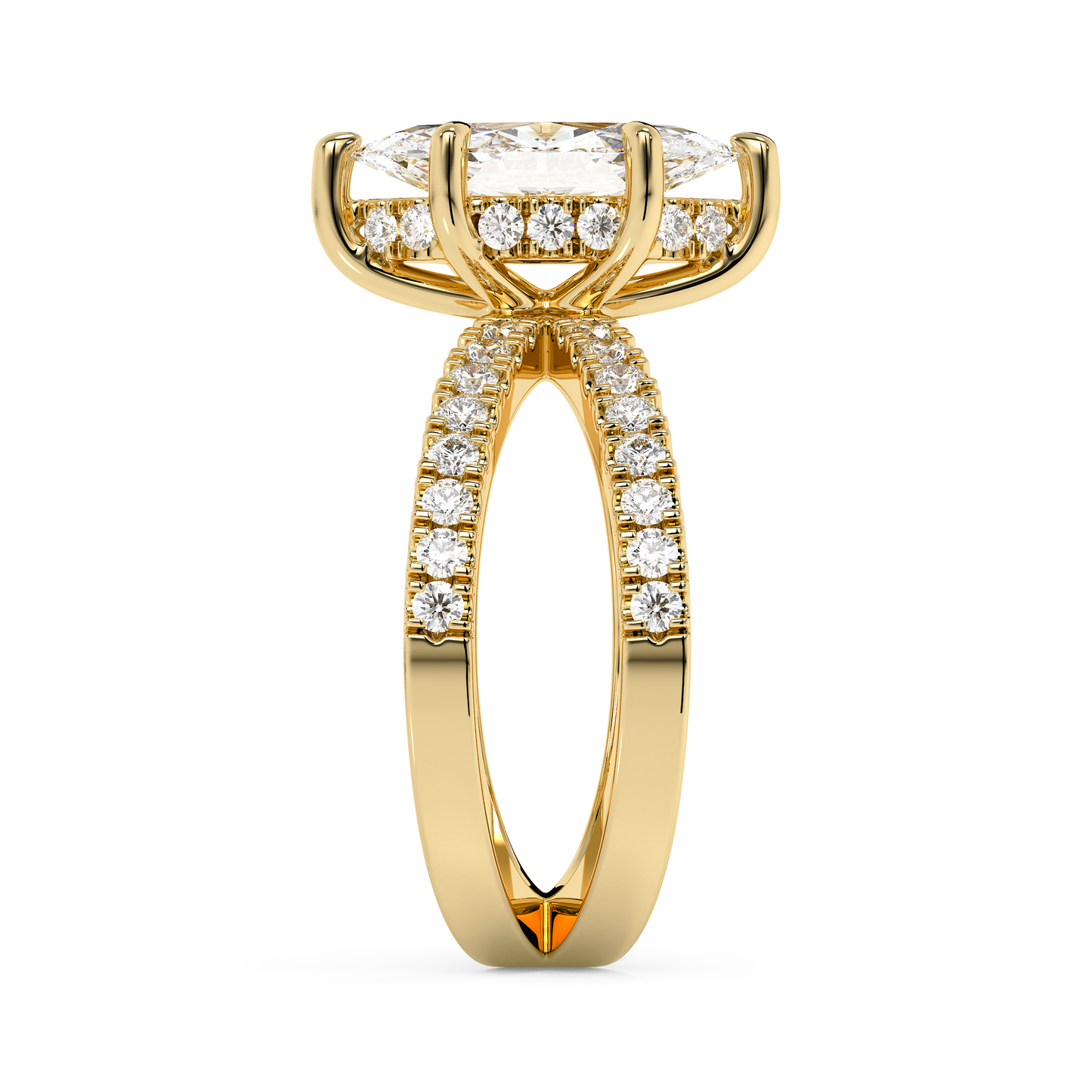 Emerald Solitaire Lab Grown Diamond Engagement Ring