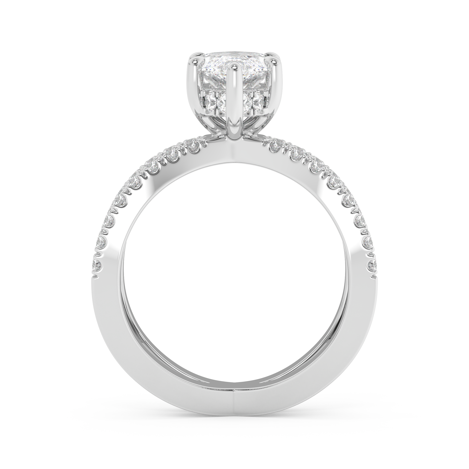 Emerald Solitaire Lab Grown Diamond Engagement Ring