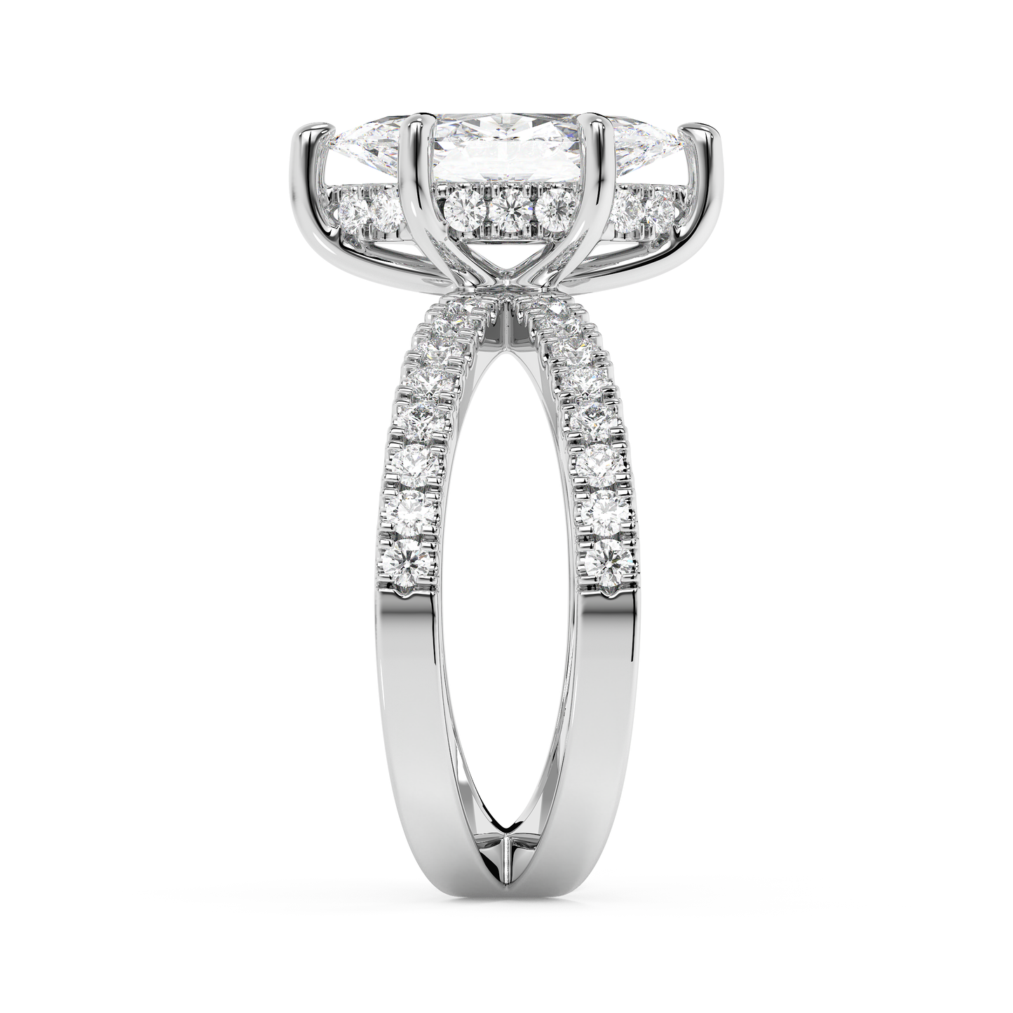 Emerald Solitaire Lab Grown Diamond Engagement Ring