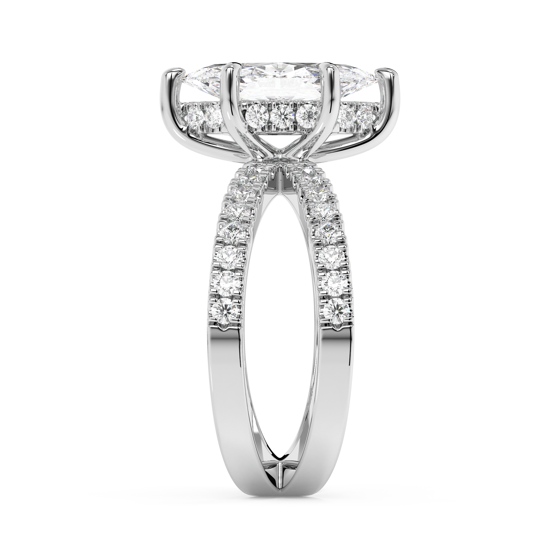 Emerald Solitaire Lab Grown Diamond Engagement Ring