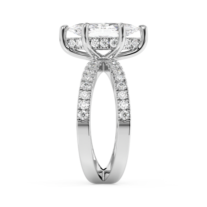 Emerald Solitaire Lab Grown Diamond Engagement Ring