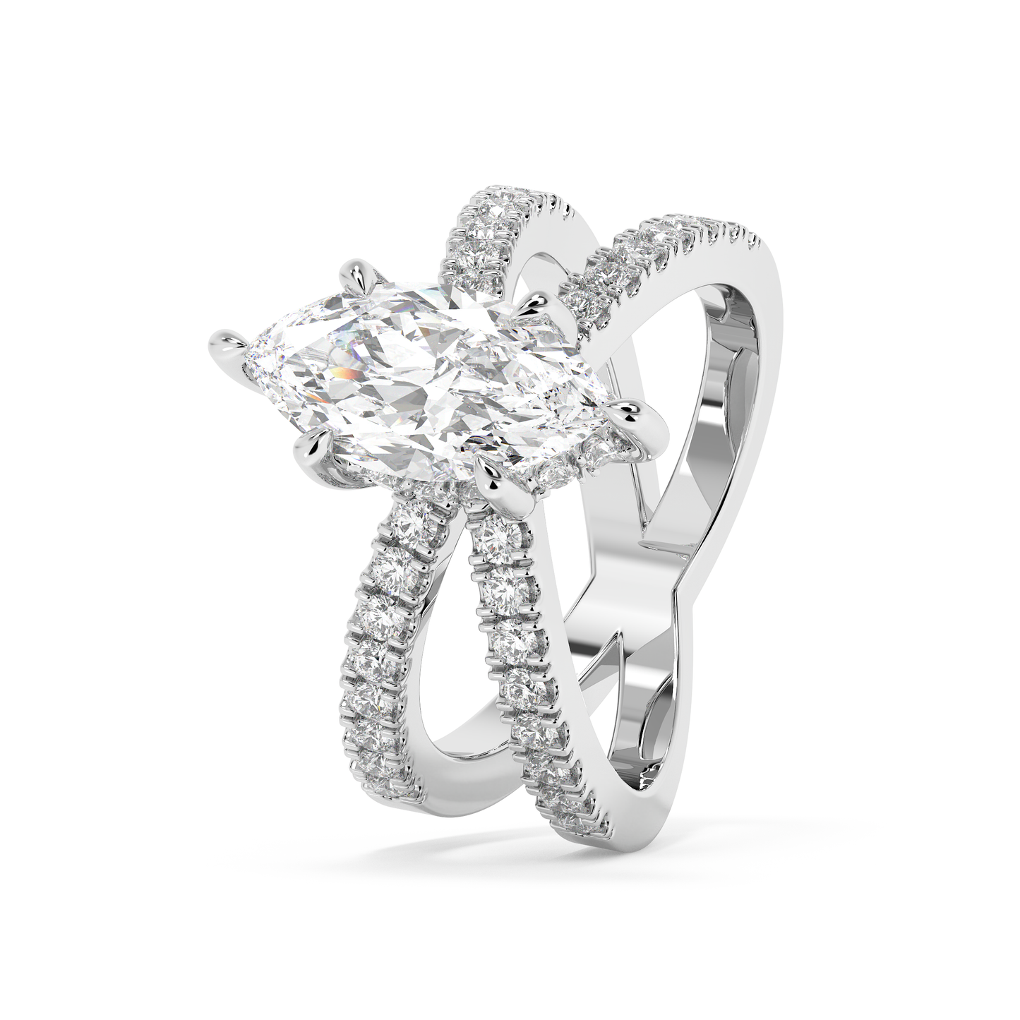 Emerald Solitaire Lab Grown Diamond Engagement Ring